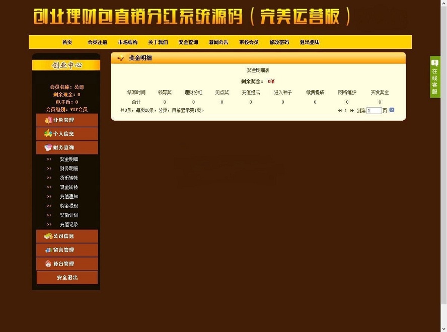 ASP创业理财直销分红系统-理财网站整站开源源码下载-完美运营版插图1