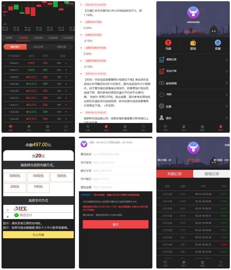【新版时间盘】第一版二开微交易时间盘金属时间盘-+财经资讯+带微信登录插图1