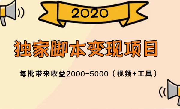 2020独家脚本变现项目，每批带来收益2000-5000（视频+工具）插图