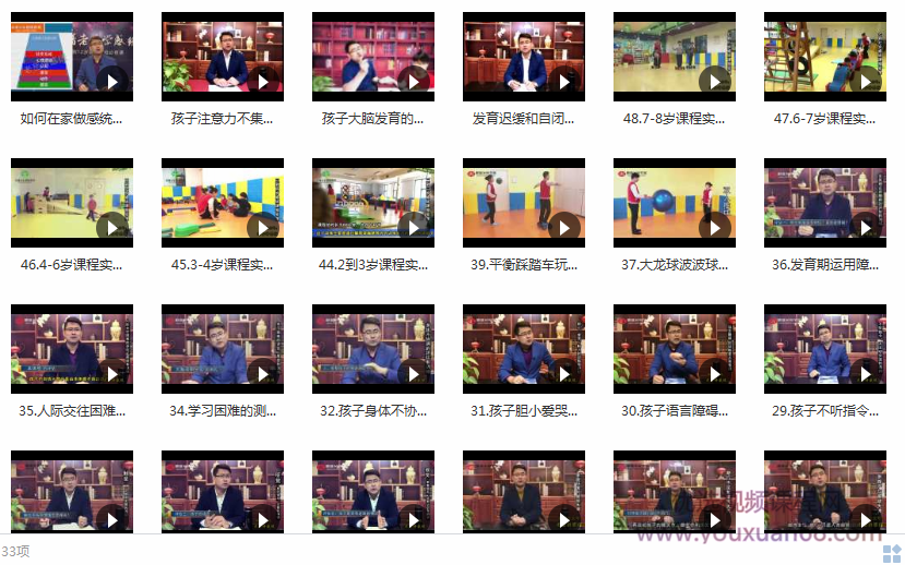 儿童孩子感统(感觉统合)训练师培训班中级培训课程教学视频