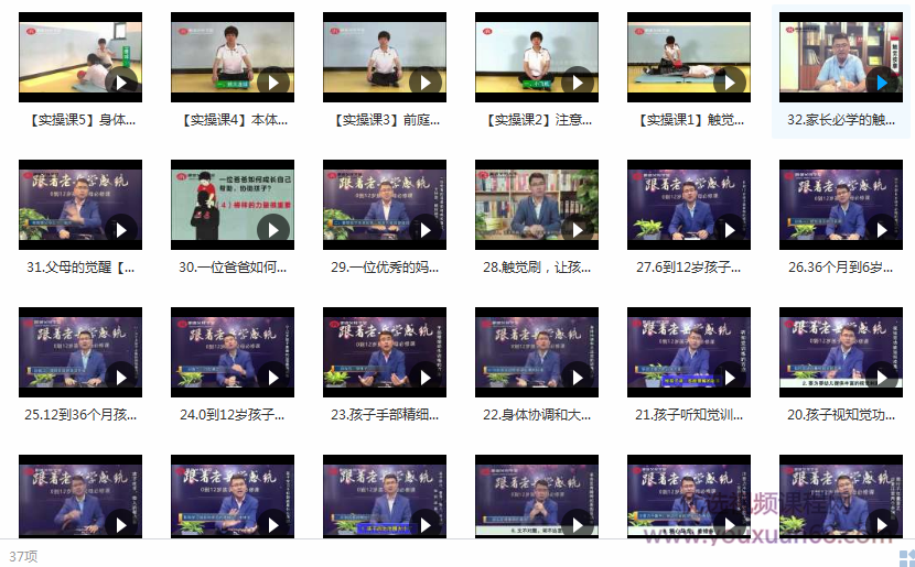 32节课系统学习儿童感统训练课程-宝宝感统失调培训教学视频全集(理论+...