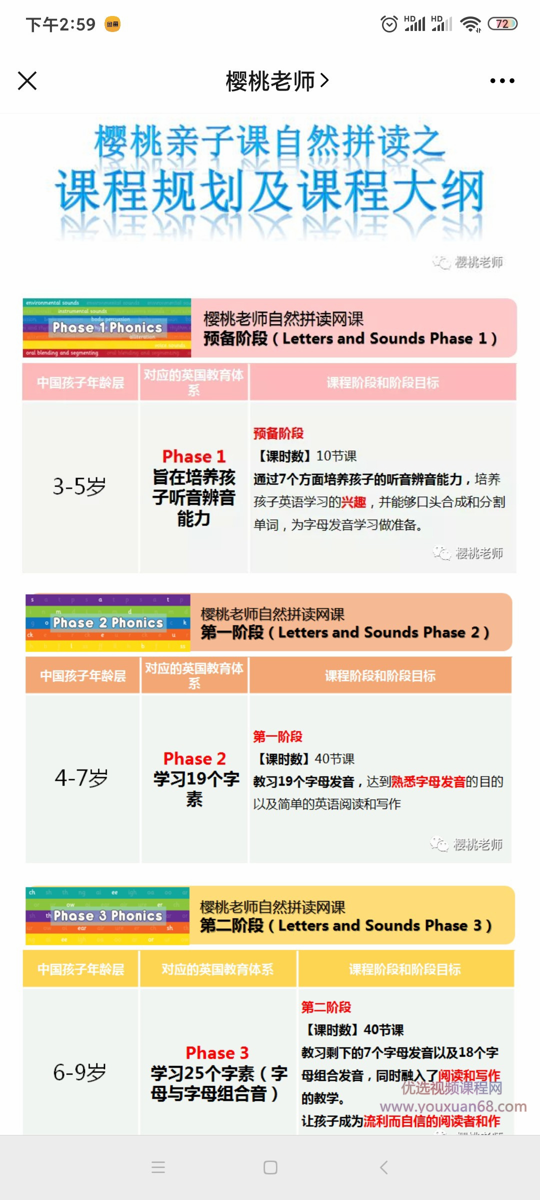樱桃老师自然拼读网课