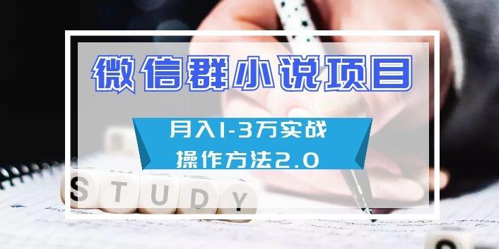 微信群小说项目月入1-3万实战操作方法2.0插图