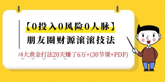 【0投入0风险0人脉】朋友圈财源滚滚技法 4大黄金打法20天赚6W+(30节课...插图 【0投入0风险0人脉】朋友圈财源滚滚技法 4大黄金打法20天赚6W+(30节课...插图