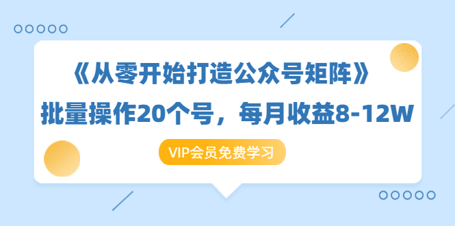 《从零开始打造公众号矩阵》批量操作20个号，每月收益大概8-12W（44节...插图