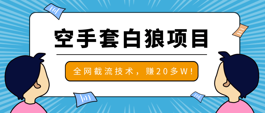 2020最新空手套白狼项目，全网批量截流技术，一个月实战成功赚20多W+ ...插图
