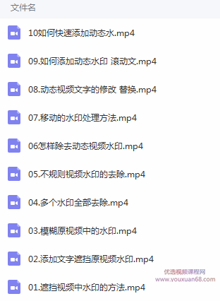 专业去视频水印课程 静态水印、动态水印、文字水印、图片水印一套教程...插图 专业去视频水印课程 静态水印、动态水印、文字水印、图片水印一套教程...插图
