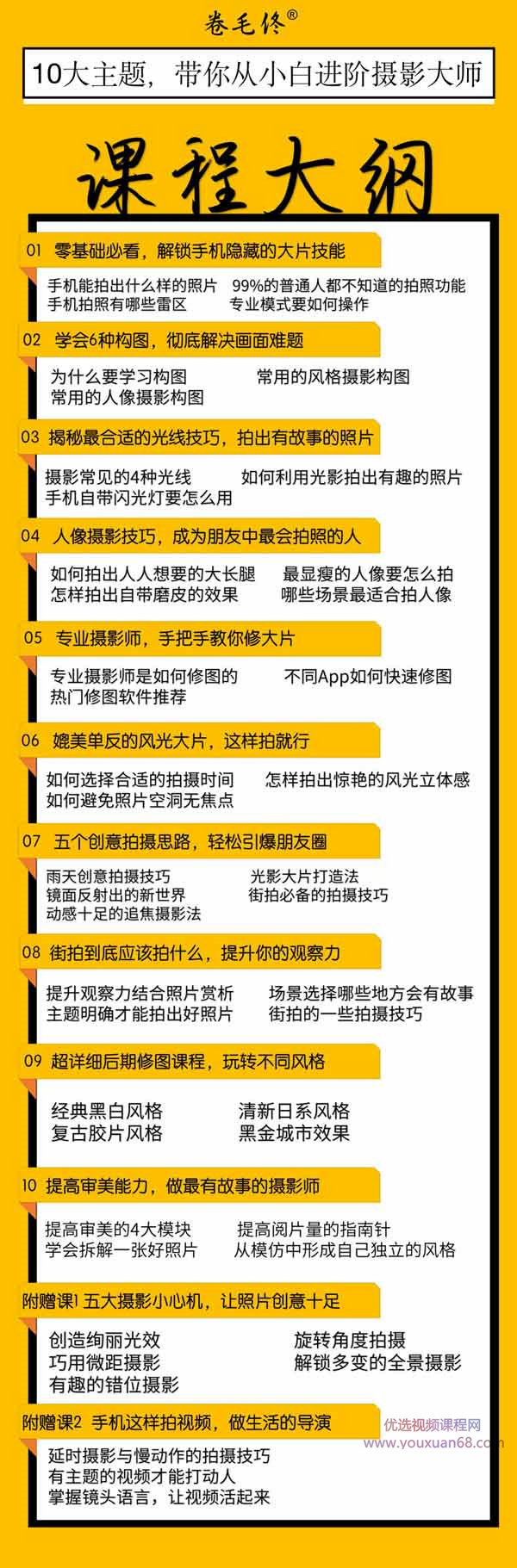 《零基础手机摄影训练营》10节超干货课程+22节赠课插图1