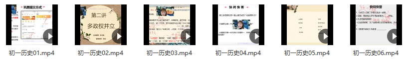 2021初一历史寒假（6讲）张天禄