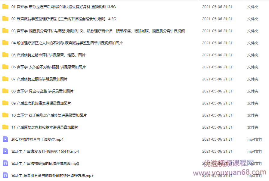 宫环宇产后康复课程加高级产后康复师两套