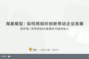 商存海主讲《海星模型：如何用组织创新带动企业发展我》激活企业组织内部、让团队“自我”激发组织活力