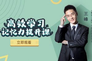 世界记忆冠军王峰亲授：高效学习记忆力提升课，打开你的最强大脑