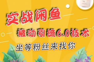 狼叔《实战闲鱼被动引流6.0技术》坐等粉丝来找你(16节课+话术指导)