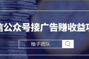 微信公众号接广告赚收益，零基础也能月入万元【视频课程】