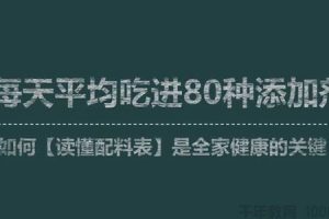 李昱彤视频讲座《读懂配料表是全家健康的关键》