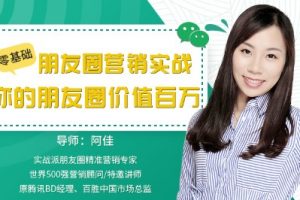 阿佳《零基础朋友圈营销实战》你的朋友圈价值百万