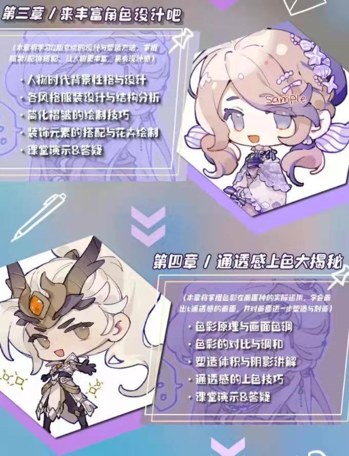 莫那hahn：萌系Q版人物插画2021年8月结课【画质高清有课件】插图2