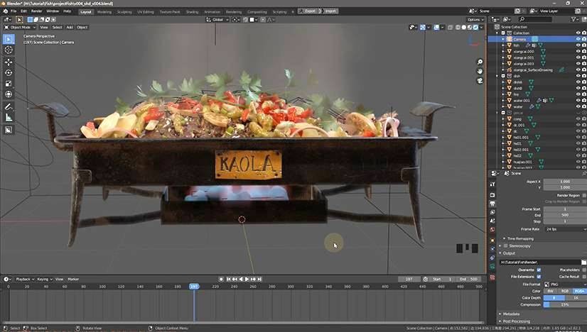 Blender真香 烤鱼全流程案例教学视频课程插图1 Blender真香 烤鱼全流程案例教学视频课程插图1