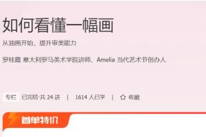 极客时间《如何看懂一幅画》从油画开始，提升审美能力