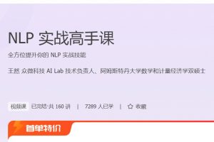 极客时间《NLP实战高手课》全方位提升你的 NLP 实战技能