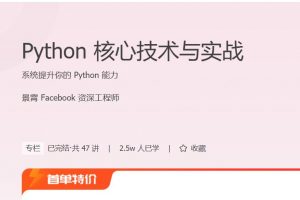 极客时间《Python核心技术与实战》系统提升你的 Python能力