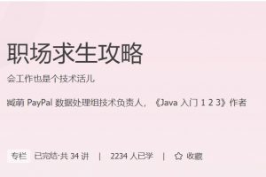 极客学院《职场求生攻略》前阿里 P9 技术专家的升职心法