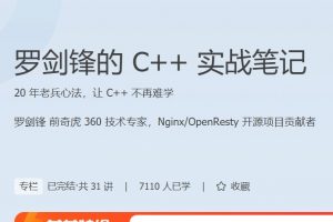 极客时间《罗剑锋的C++实战笔记》20年老兵心法，让C++不再难学