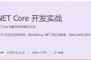 .NET Core开发实战，.NET Core微服务架构最佳实践