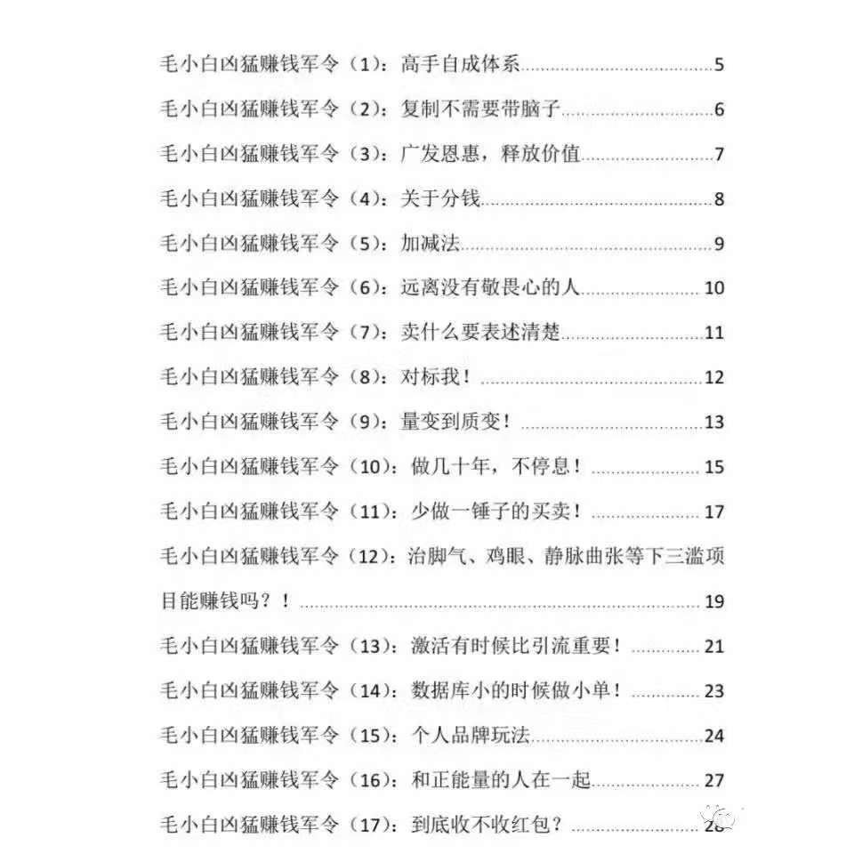 毛小白凶猛赚钱军令插图