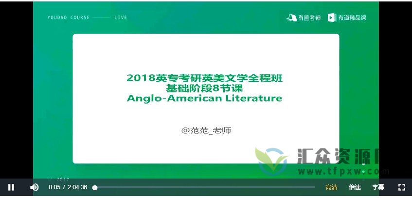 范范老师《英美文学全程班》插图