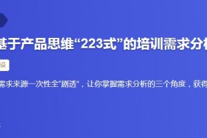 【三节课】解析基于产品思维“223式”的培训需求分析框架