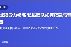 【三节课】私域领导力修炼·私域团队如何搭建与管理