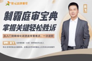 【智元法律】赵飞制霸庭审宝典：掌握关键轻松胜诉