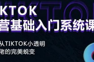 《海外抖音Tiktok运营基础入门系统课程》0基础小白从入门到精通