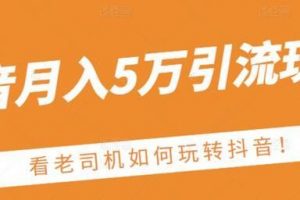 老古董·抖音月入5万引流玩法，附赠：抖音另类引流思路