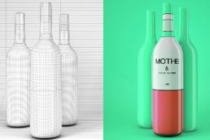 C4D广告级酒瓶产品效果图案例教程