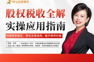 【智元法律】 苏琦股权税收全解：实操应用指南