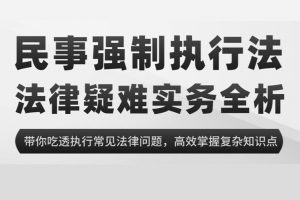 【智元法律】 曹雨 民事强制执行法：法律疑难实务全析