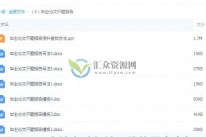 毕业论文开题报告模板及写法资料下载