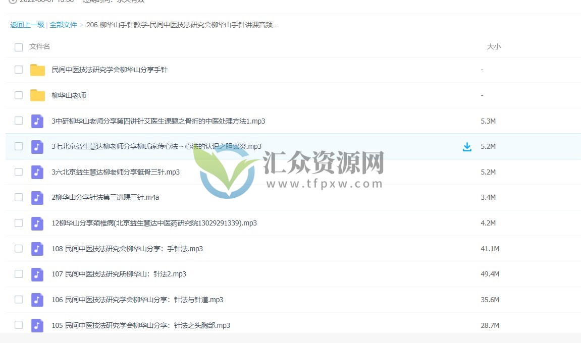 柳华山手针教学-民间中医技法研究会柳华山手针音频课100集插图