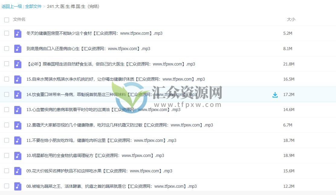 饮食健康课-傅国翔自己就是大医生系列课15节音频插图