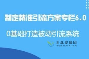 制定精准引流方案专栏6.0-建立引流模式，零基础打造被动引流系统