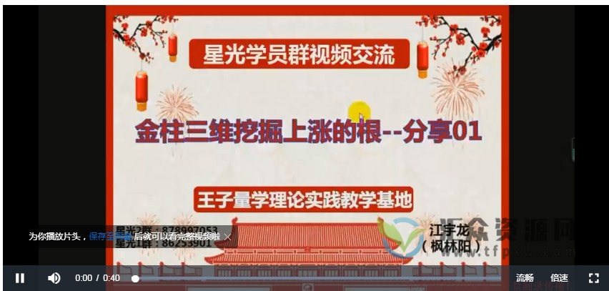 江宇龙（枫林阳）《王子量学理论实践》第14期课程 百度网盘下载插图1