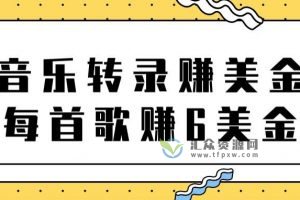 听音乐赚美金项目，每首歌轻松赚6美金