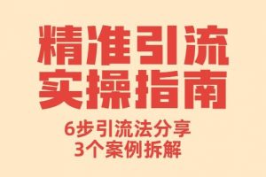 陆明明主讲《精准引流实操指南》精准引流操作流程+操作案例拆解