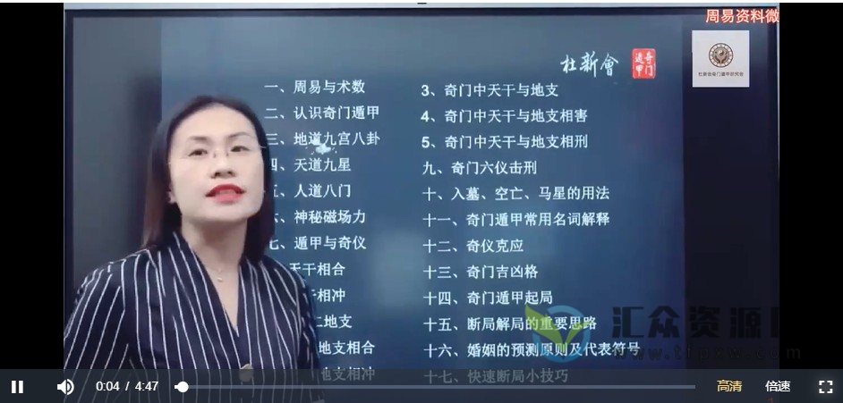 杜新会杜少宁老师主讲《奇门遁甲》视频课程19节插图1 杜新会杜少宁老师主讲《奇门遁甲》视频课程19节插图1