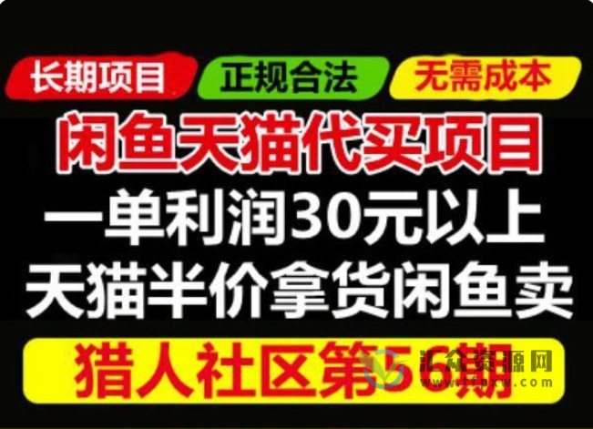 0成本正规项目：天猫闲鱼代买一单利润30元，每天可出几单！插图