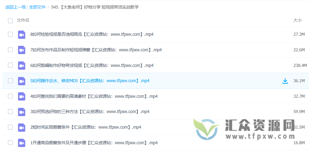 【大鱼老师】好物分享-短视频带货实战教学8节视频课插图