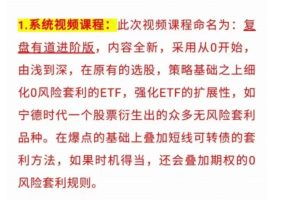 锋芒系统实战《锋芒复盘有道进阶版》视频课程21讲