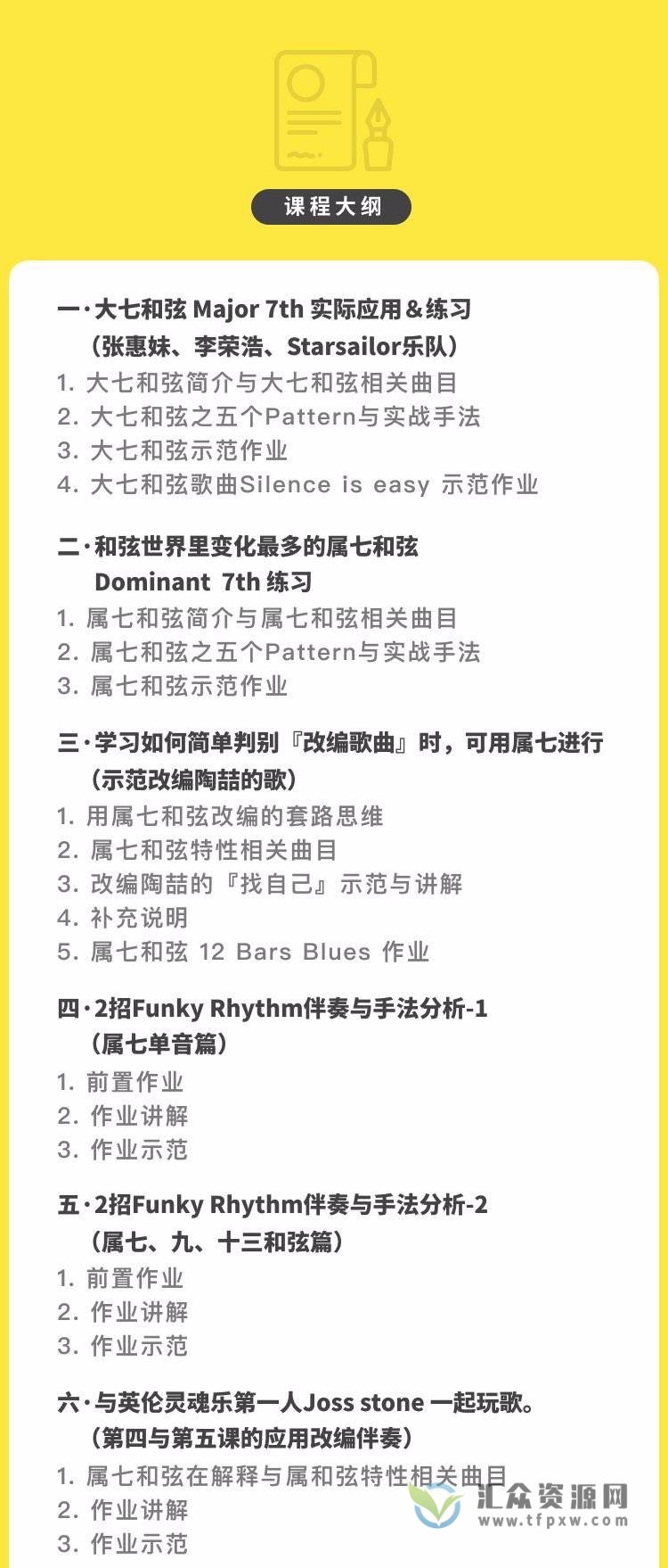 哎呀音乐潘羿丞-流行吉他必备手册-和弦&伴奏&乐理（视频+课件）插图1